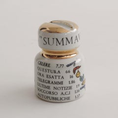 Piero Fornasetti Ceramic Paperweight with Emergency 1950s Phone Numbers
