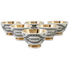 Piero Fornasetti Ceramic Snack Bowls, circa 1960