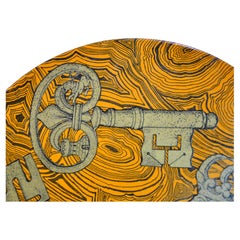 Beistelltisch Chiavi von Piero Fornasetti, lackiertes Holz und Messing, 1960er Jahre