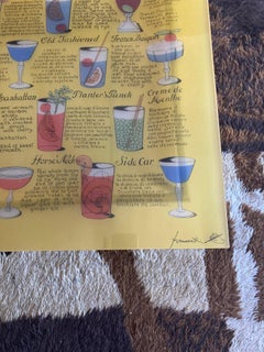 Piero Fornasetti Coffee/ Cocktail, Table, "Cocktail Recipes, Removable Top