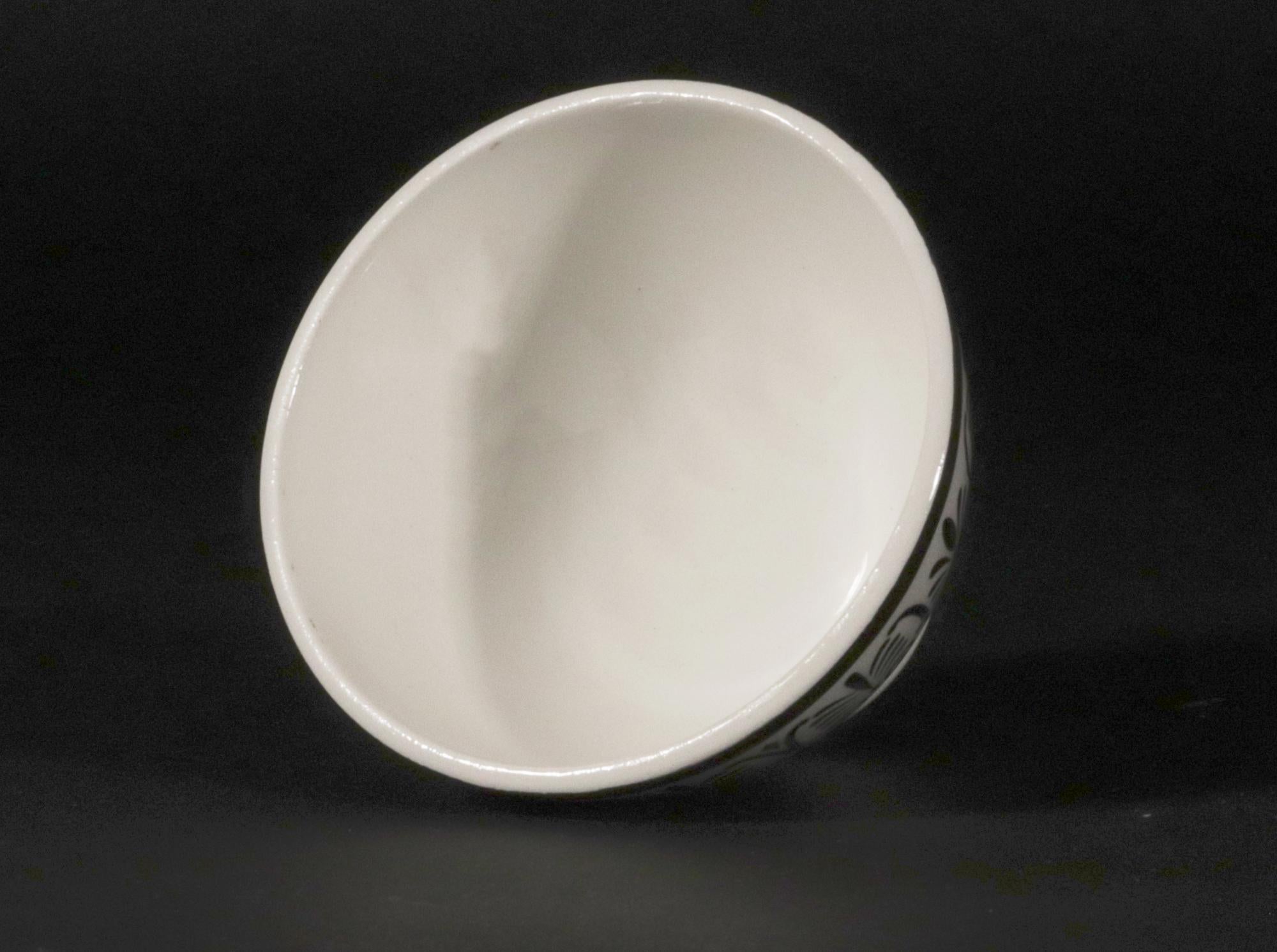 Céramique Piero Fornasetti ensemble complet de six bols d'appetizer décorés d'anthémones en vente