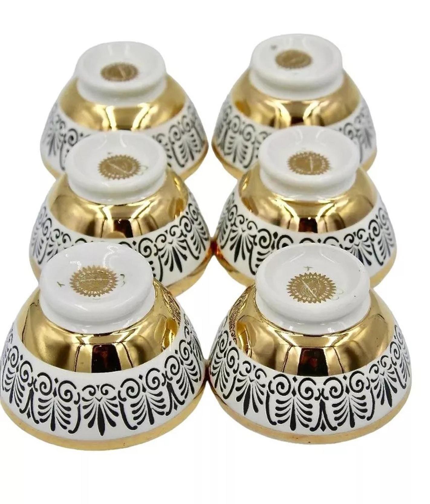 Piero Fornasetti ensemble complet de six bols d'appetizer décorés d'anthémones en vente 1