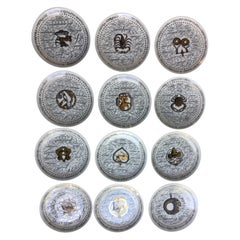 Segno zodiacale completo di Piero Fornasetti 1964-1974 Porcellana, Italia