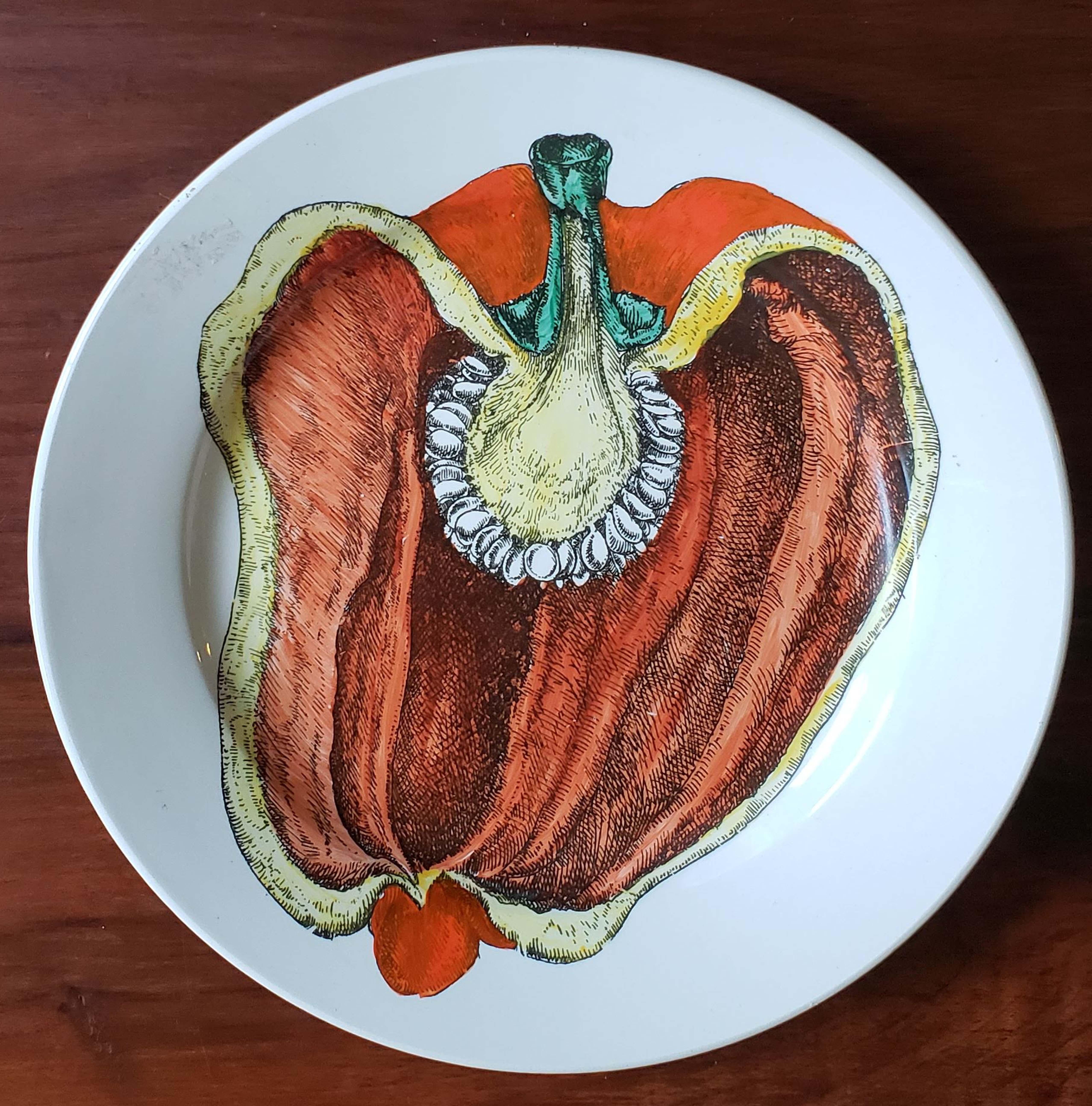 Piero Fornasetti Cut Fruit Pottery Plates ‘3’, Sezioni Di Frutta Series, 1950s 3