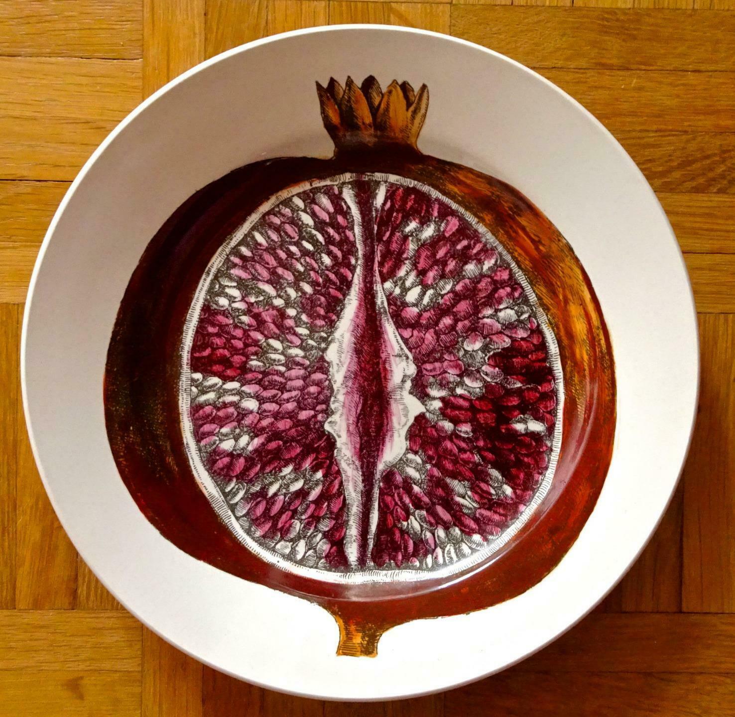 Piero Fornasetti Cut Fruit Pottery Plates ‘3’, Sezioni Di Frutta Series, 1950s 8