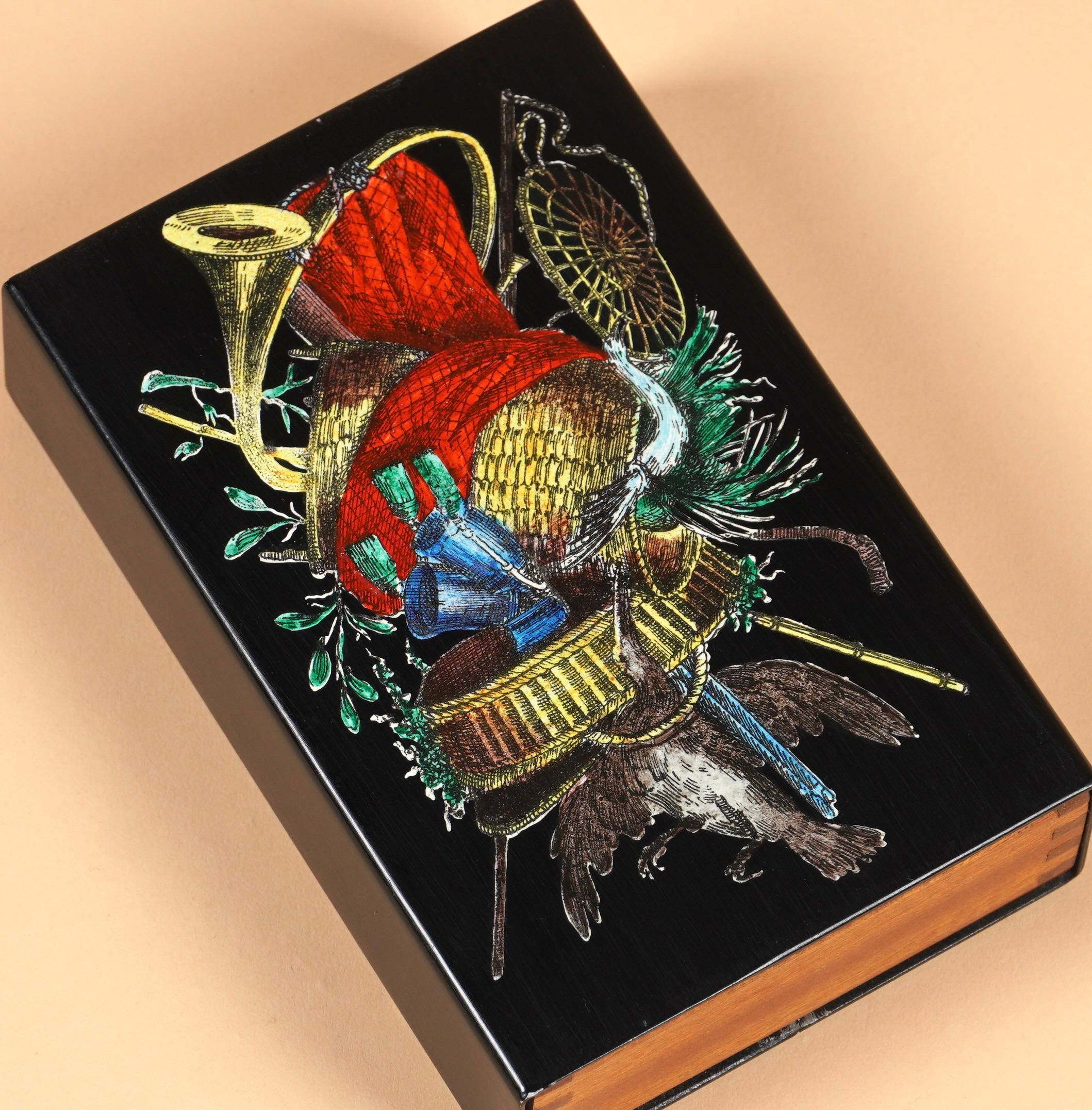 Hand-Crafted Piero Fornasetti Decorative Painted Box