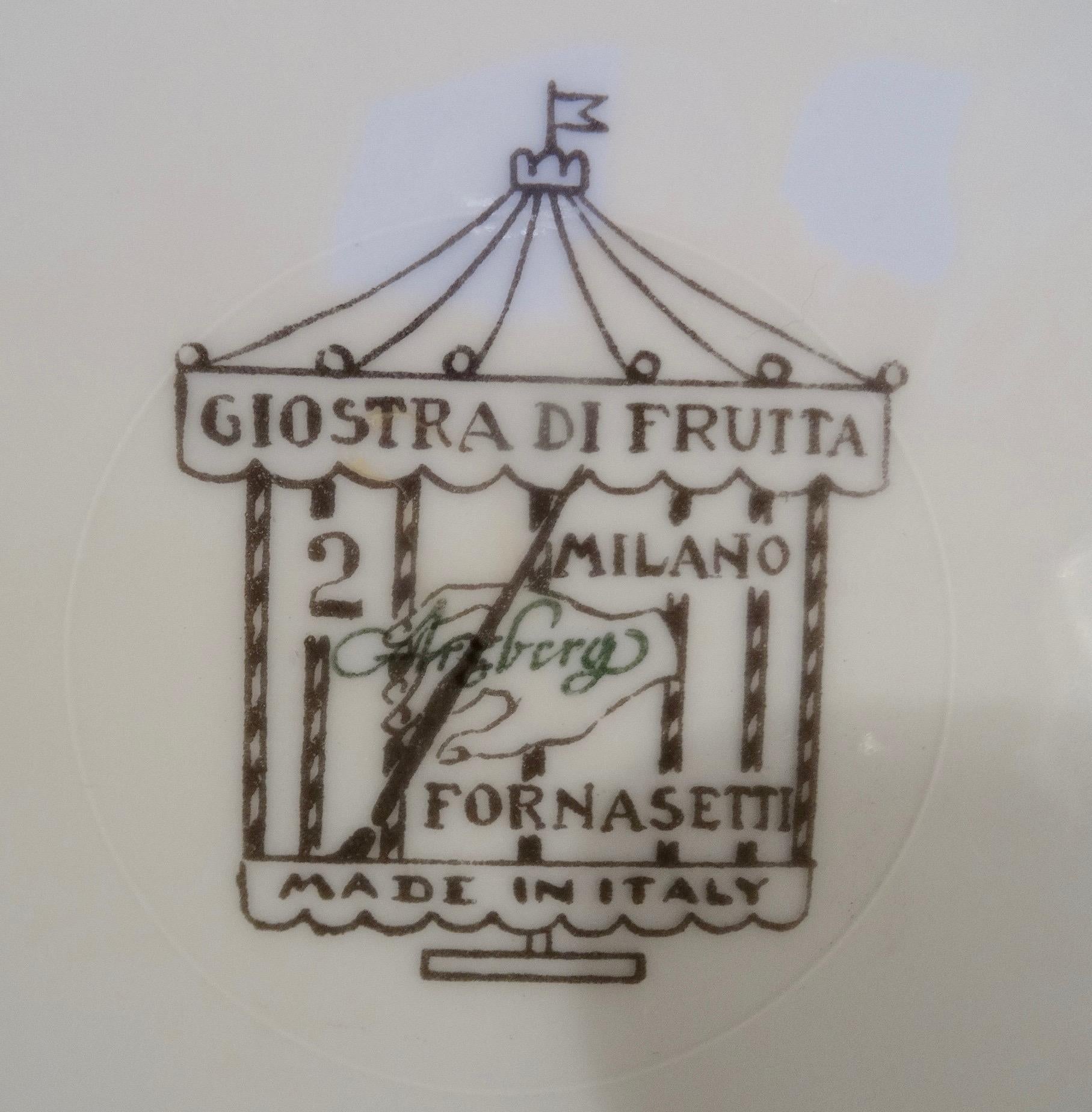 Mid-Century Modern Piero Fornasetti Dinner Plate Giostra da Frutta, Plate No 2