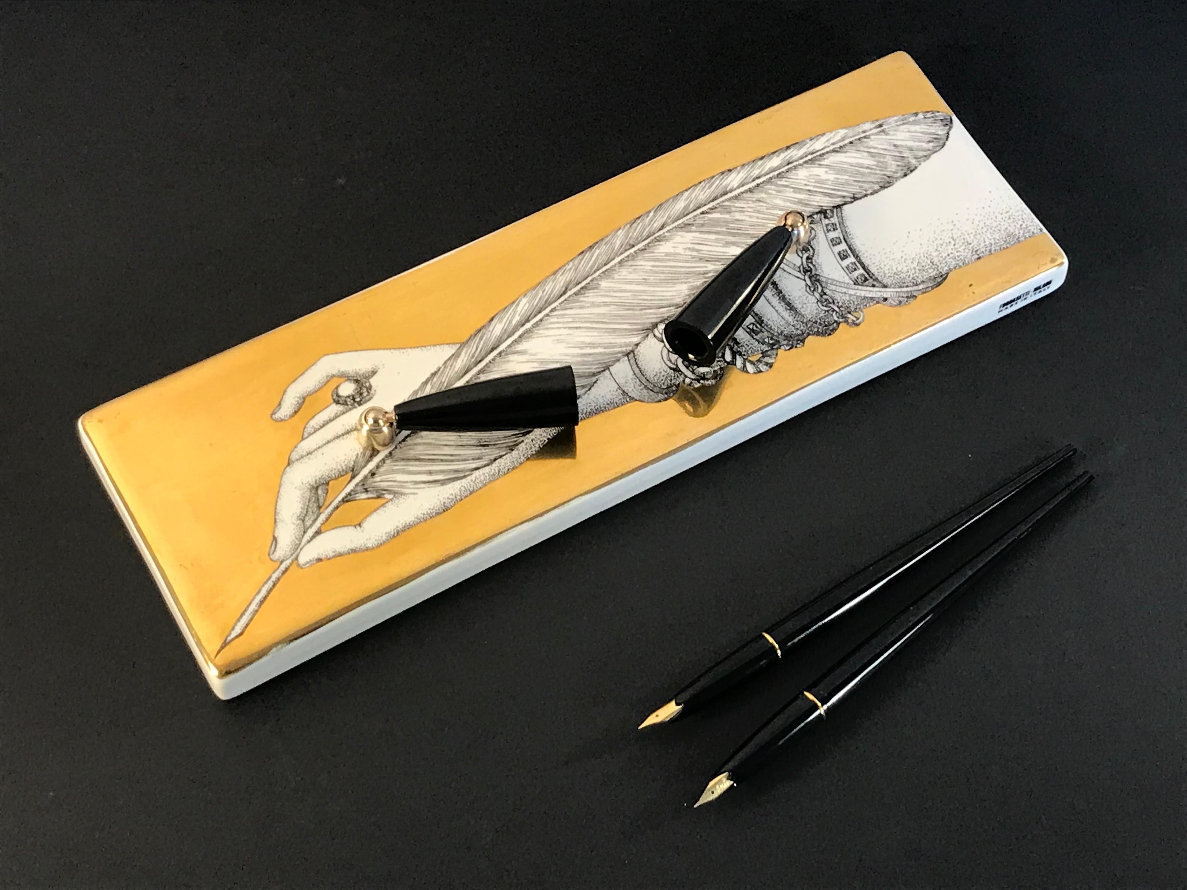 Piero Fornasetti Double Pen Holder Hand with Quill 4