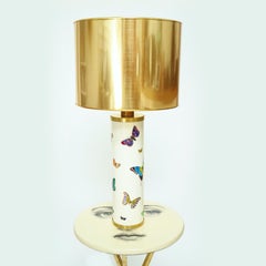Piero Fornasetti 'Farfalle' Butterflies on White Background Lamp Base, 1950s