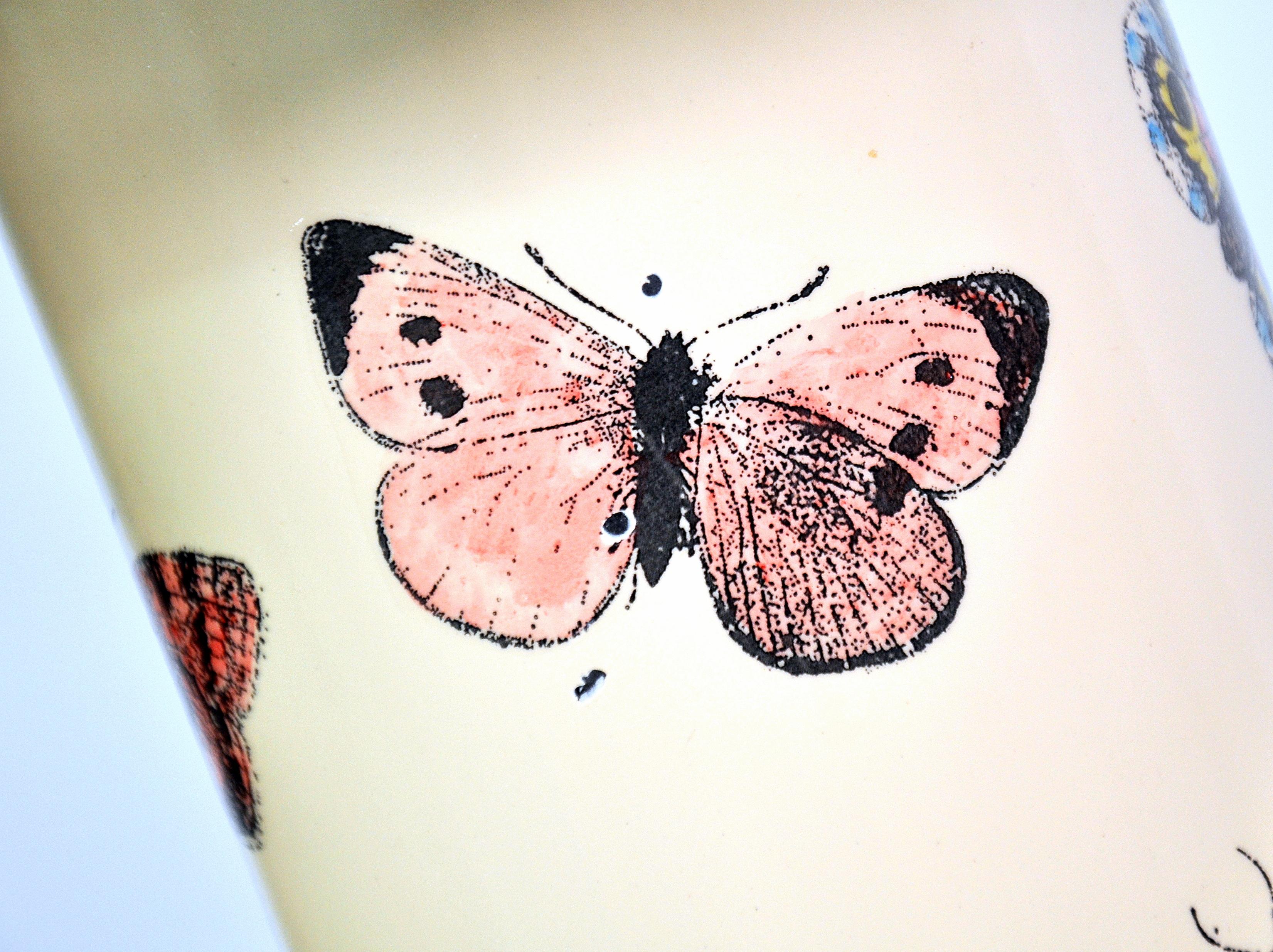 Metal Piero Fornasetti Farfalle Butterfly Table Lamp For Sale