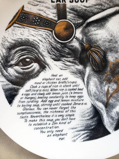 Piero Fornasetti Fleming Joffe Porcelain Dinner Plate- Elephant Ear Soup