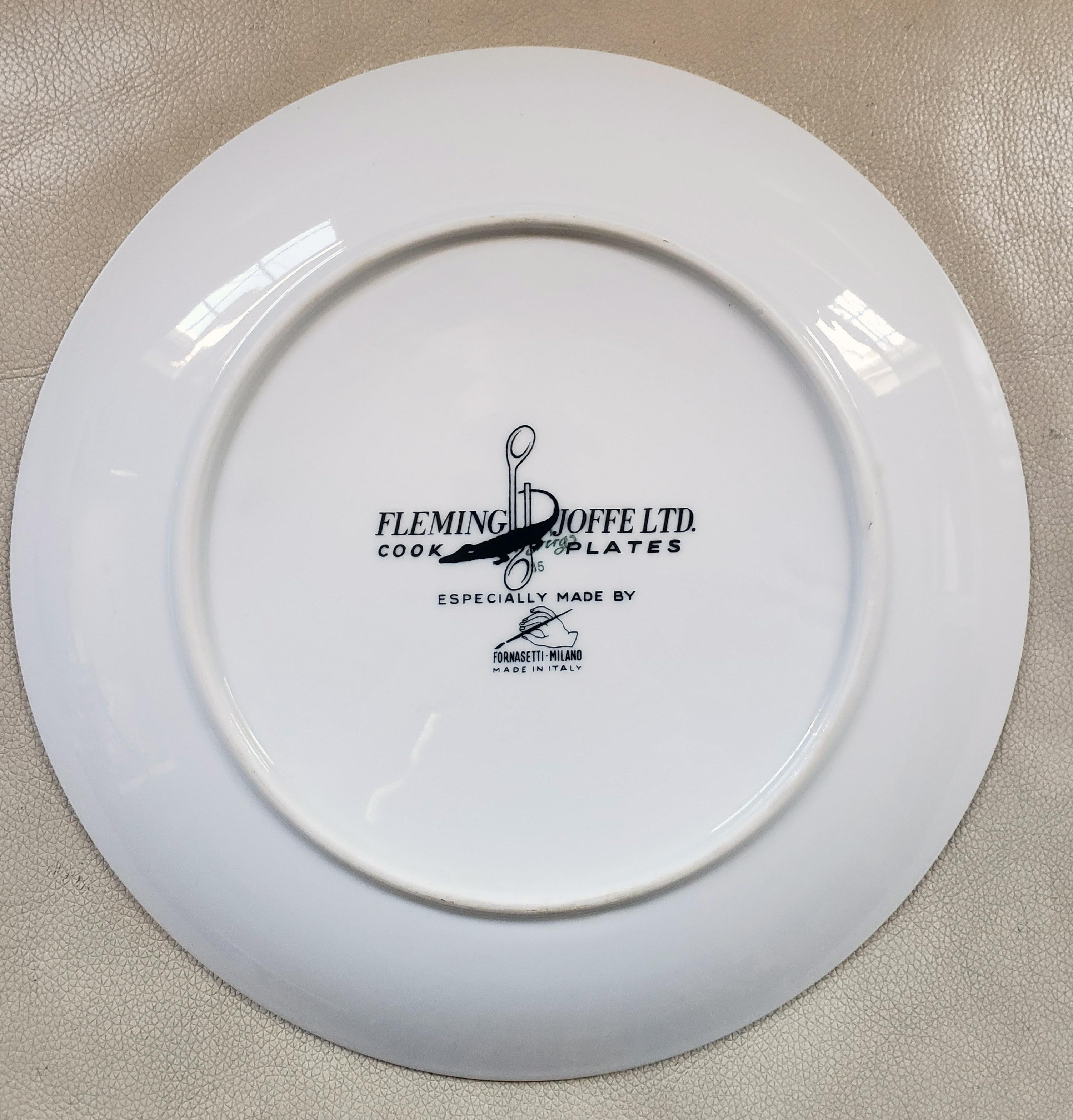 Piero Fornasetti Fleming Joffe Porcelain Dinner Plate- Elephant Ear Soup en Bueno estado para la venta en Downingtown, PA