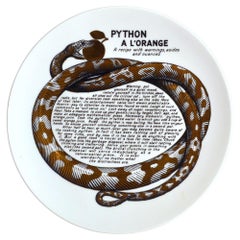 Piero Fornasetti Fleming Joffe Porcelain Plate- Python A La Orange