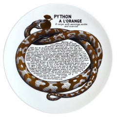 Piero Fornasetti Fleming Joffe Porzellanteller - Python A La Orange