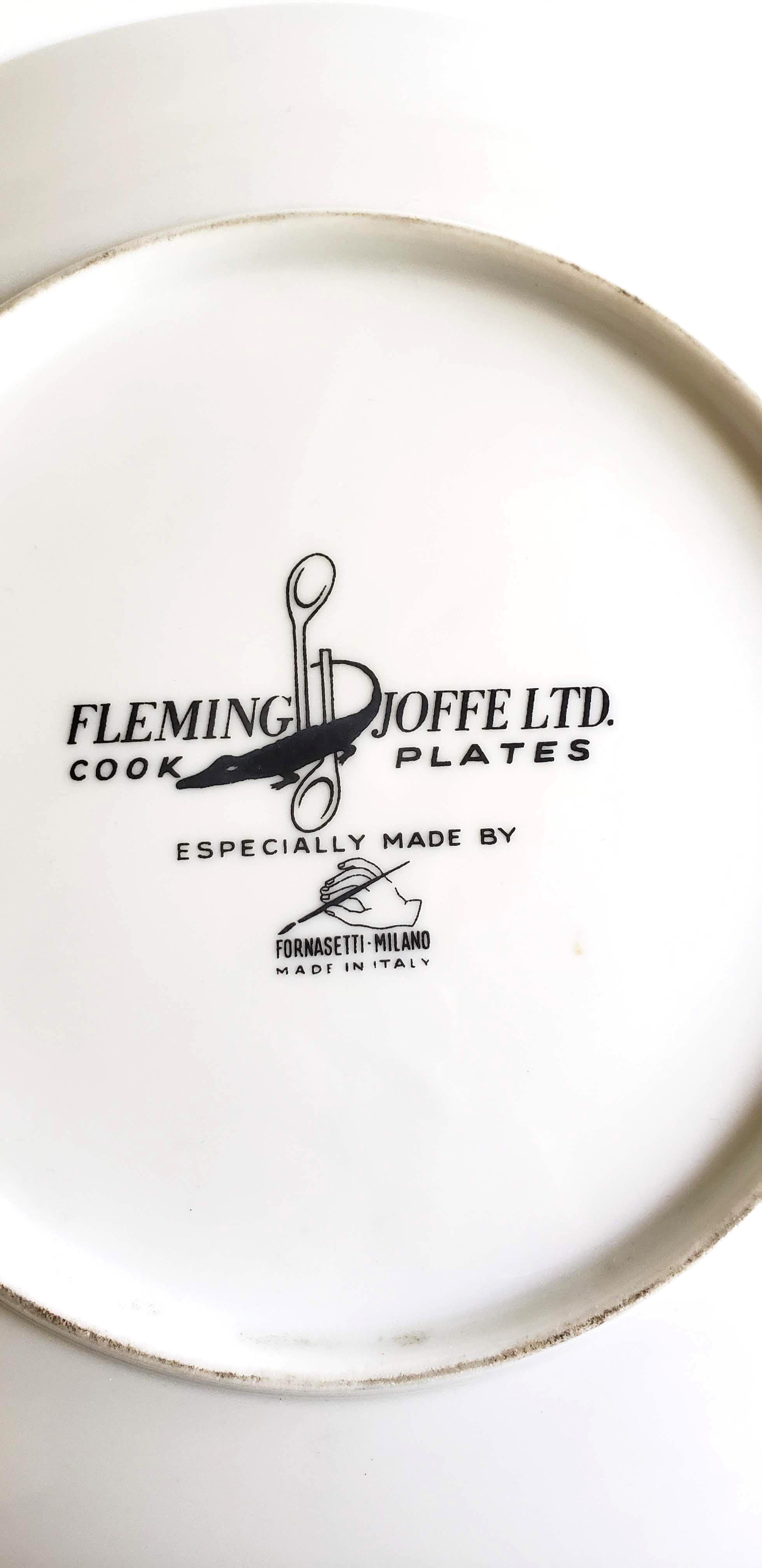 Mid-Century Modern Piero Fornasetti Fleming Joffe Porcelain Recipe Plate, Python a La Orange