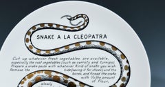 Piero Fornasetti Fleming Joffe Recipe Plate- Snake A La Cleopatra, 1960s
