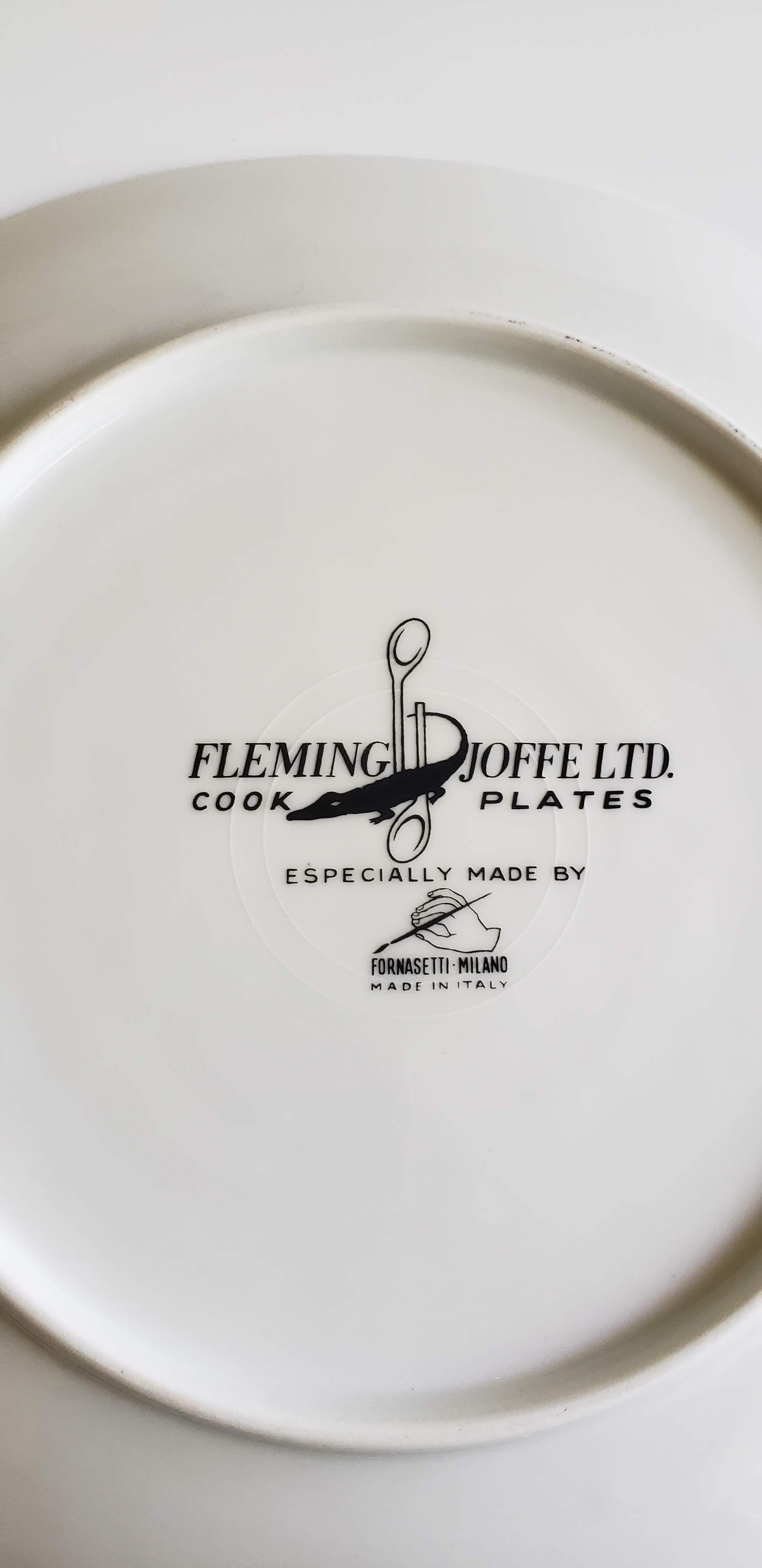 Italian Piero Fornasetti Fleming Joffe Recipe Plate Ostrich & Chicken Breasts