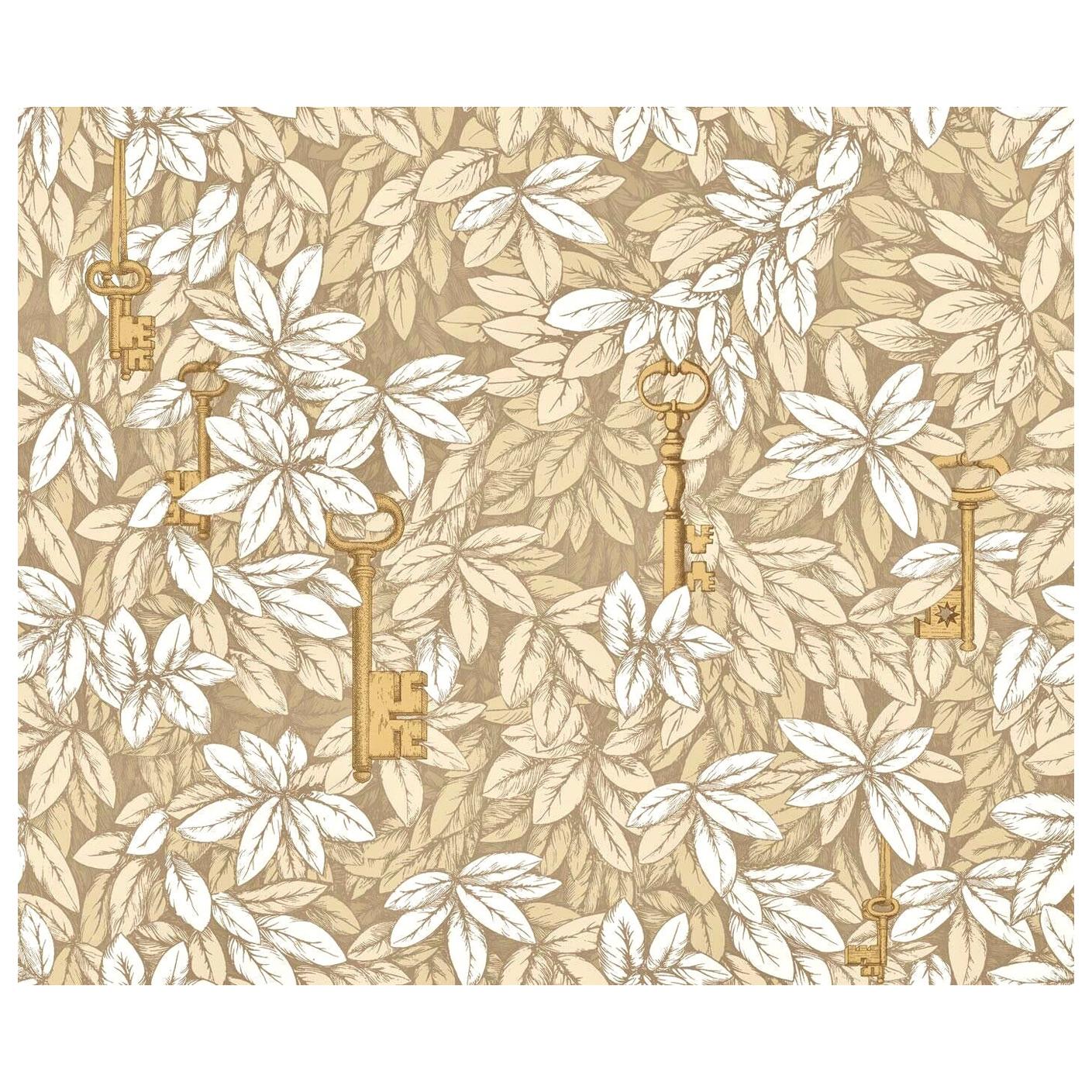 Piero Fornasetti for Cole & Son II Chiavi Segrete Pale Gold Botanical Wallpaper