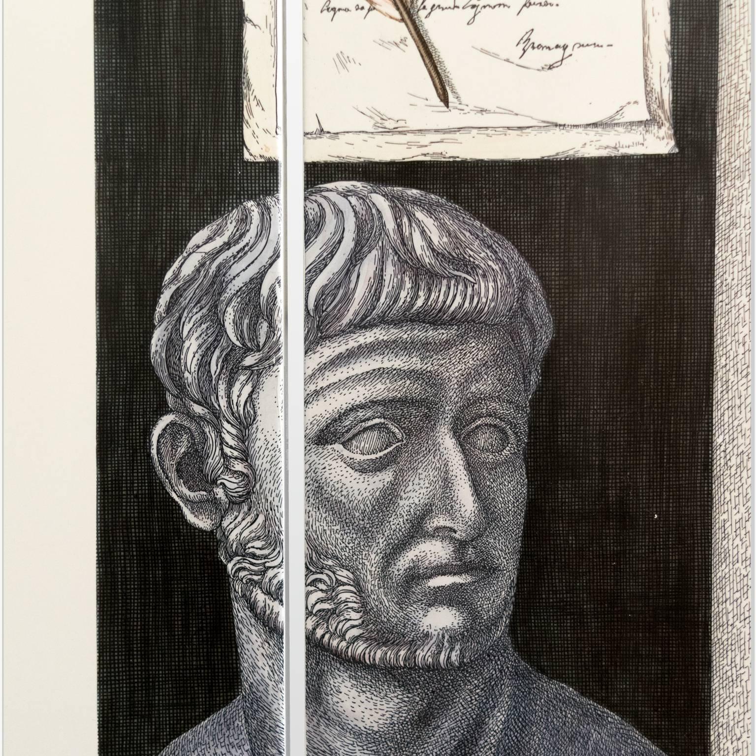 Hand-Painted Piero Fornasetti Four Panel 