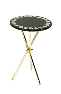 Table d'appoint italienne noire Piero Fornasetti, années 1960