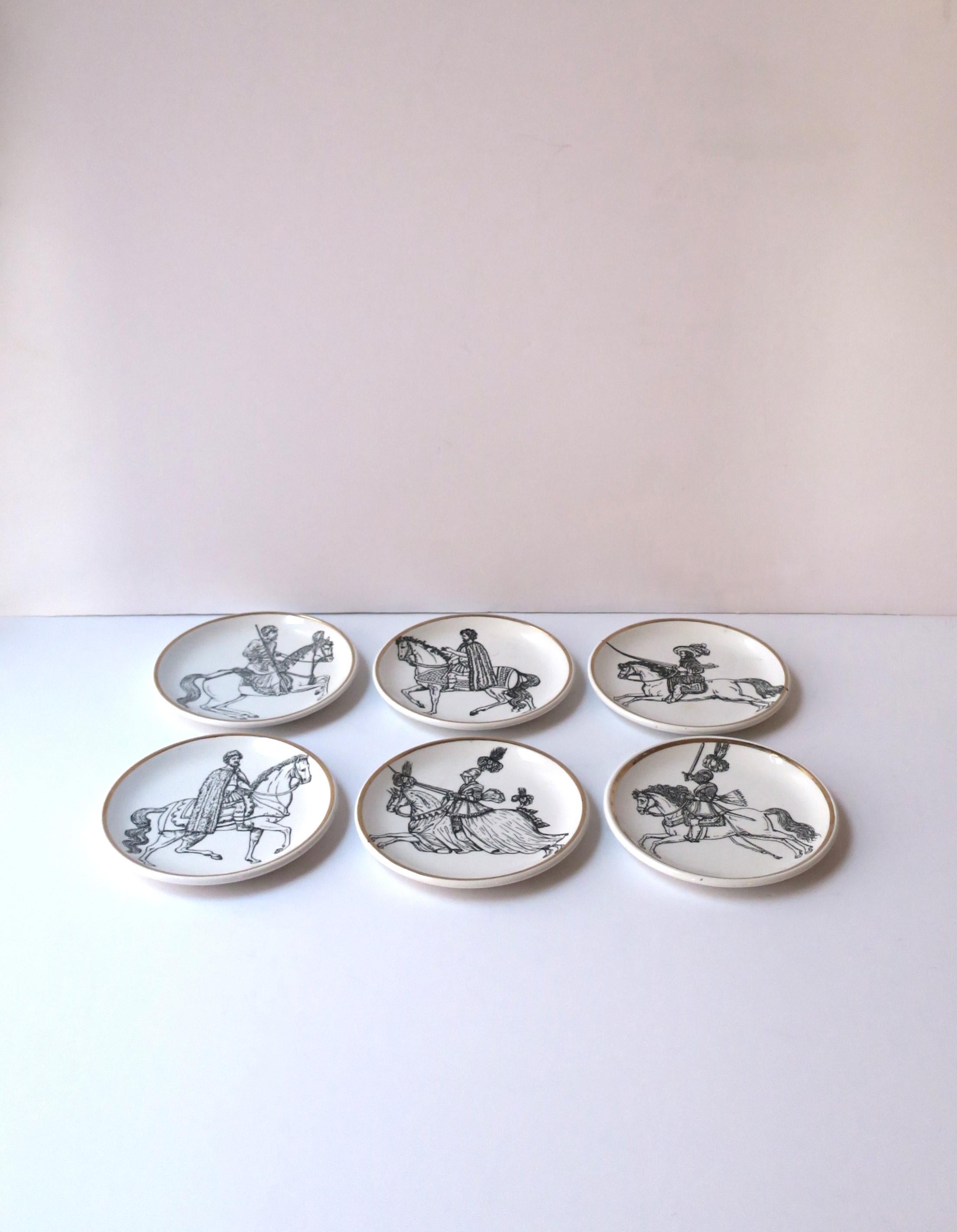 Piero Fornasetti Italian Cocktail Drinks Coasters or Wall Art, Set of 6 In Good Condition For Sale In New York, NY