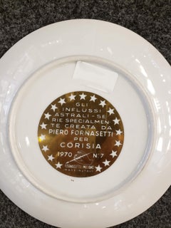Piero Fornasetti Libra Zodiac Porcelain Plate Made for Corisia in 1970
