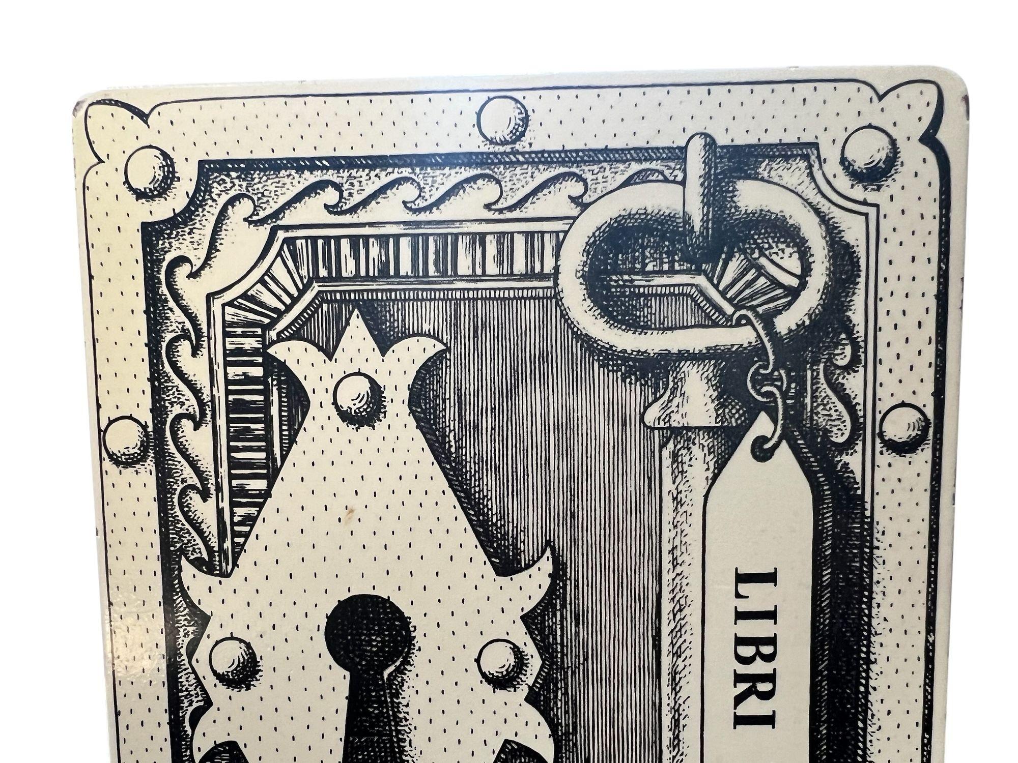 Italian Piero Fornasetti - Libri Proibiti Bookends, Italy 1950
