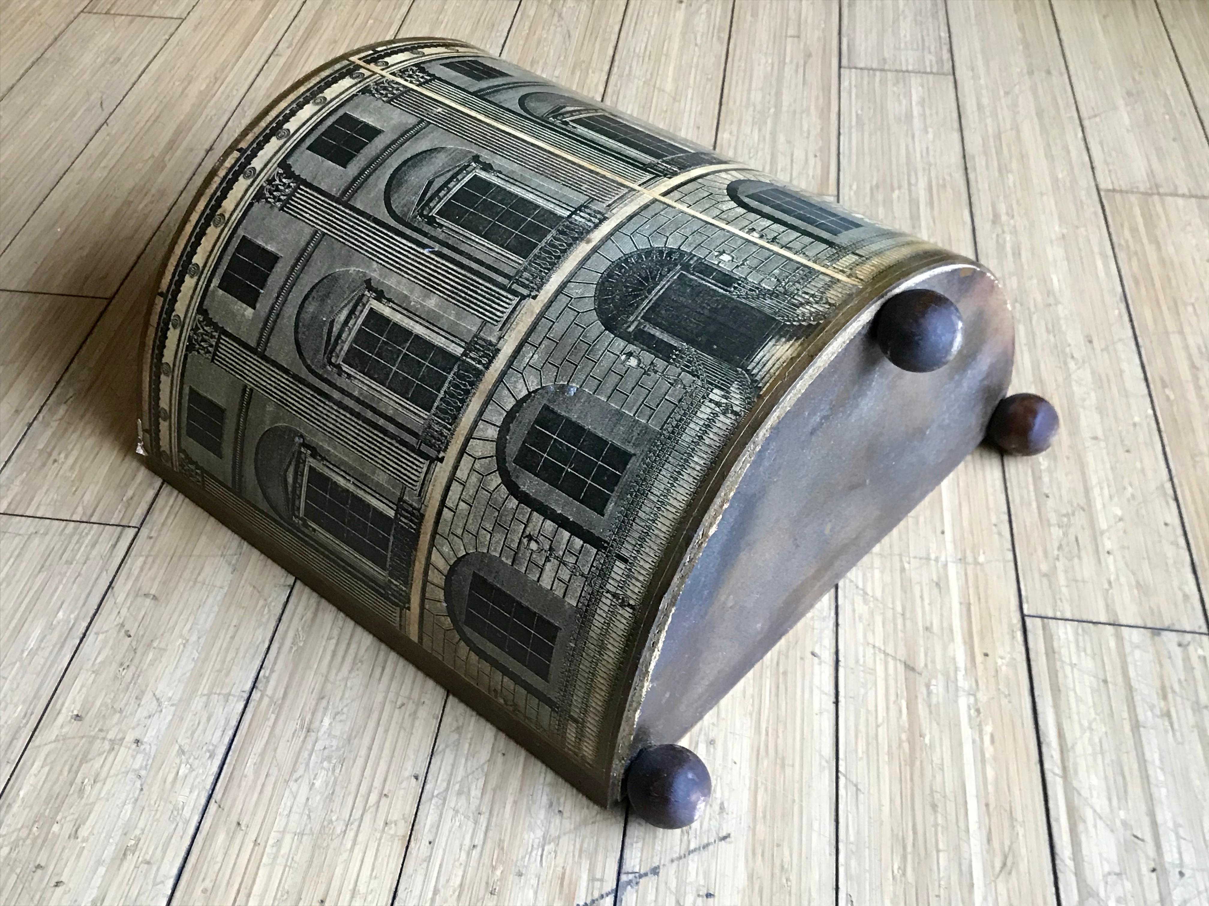 Piero Fornasetti Litho + Wood Waste Paper Bin, 1940's 13