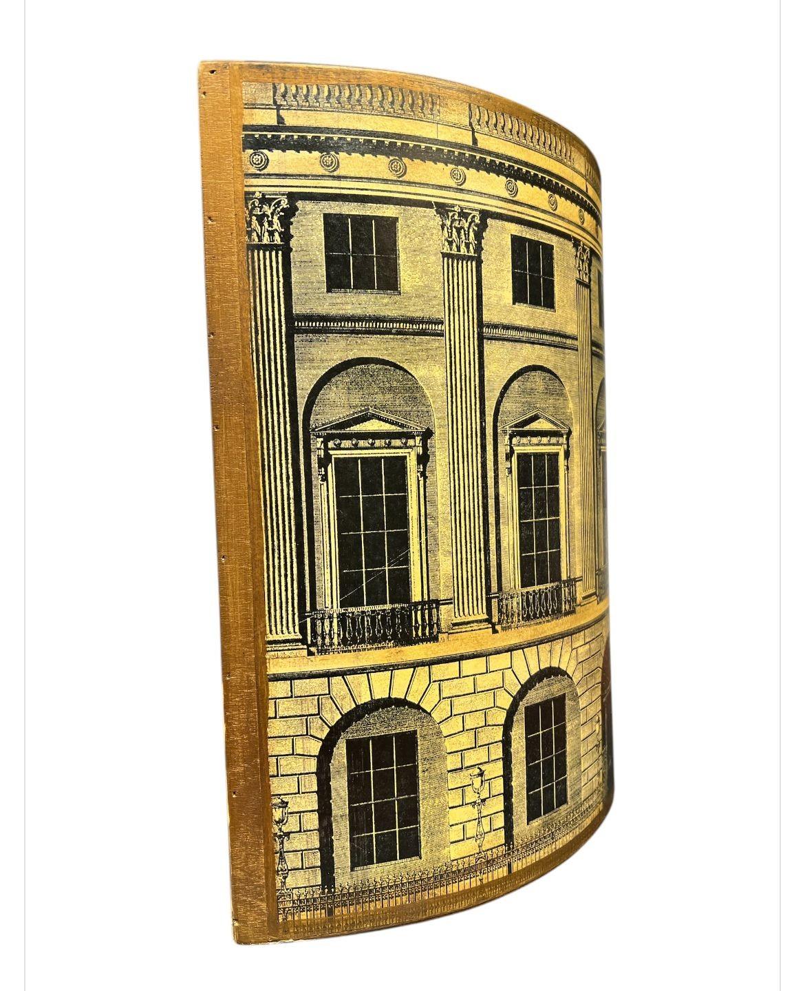 Mid-Century Modern Piero Fornasetti Litho - Wooden Waste Paper Basket Bin, 1940