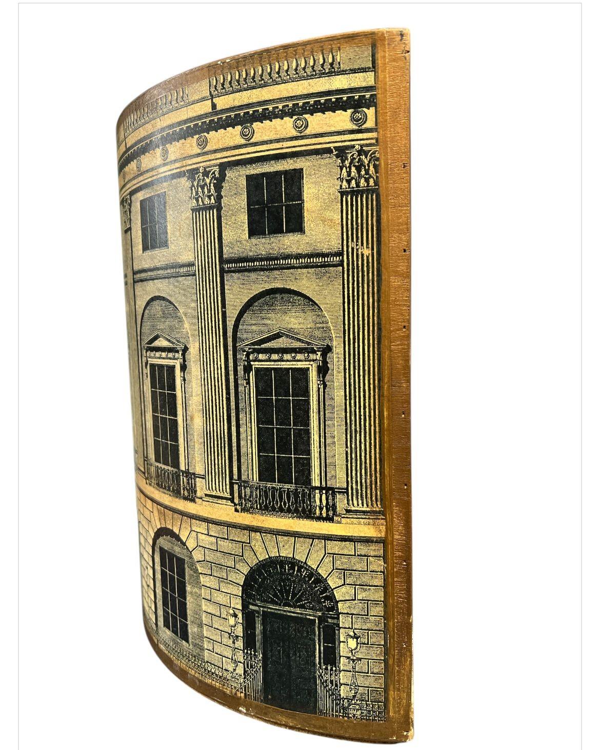 Italian Piero Fornasetti Litho - Wooden Waste Paper Basket Bin, 1940