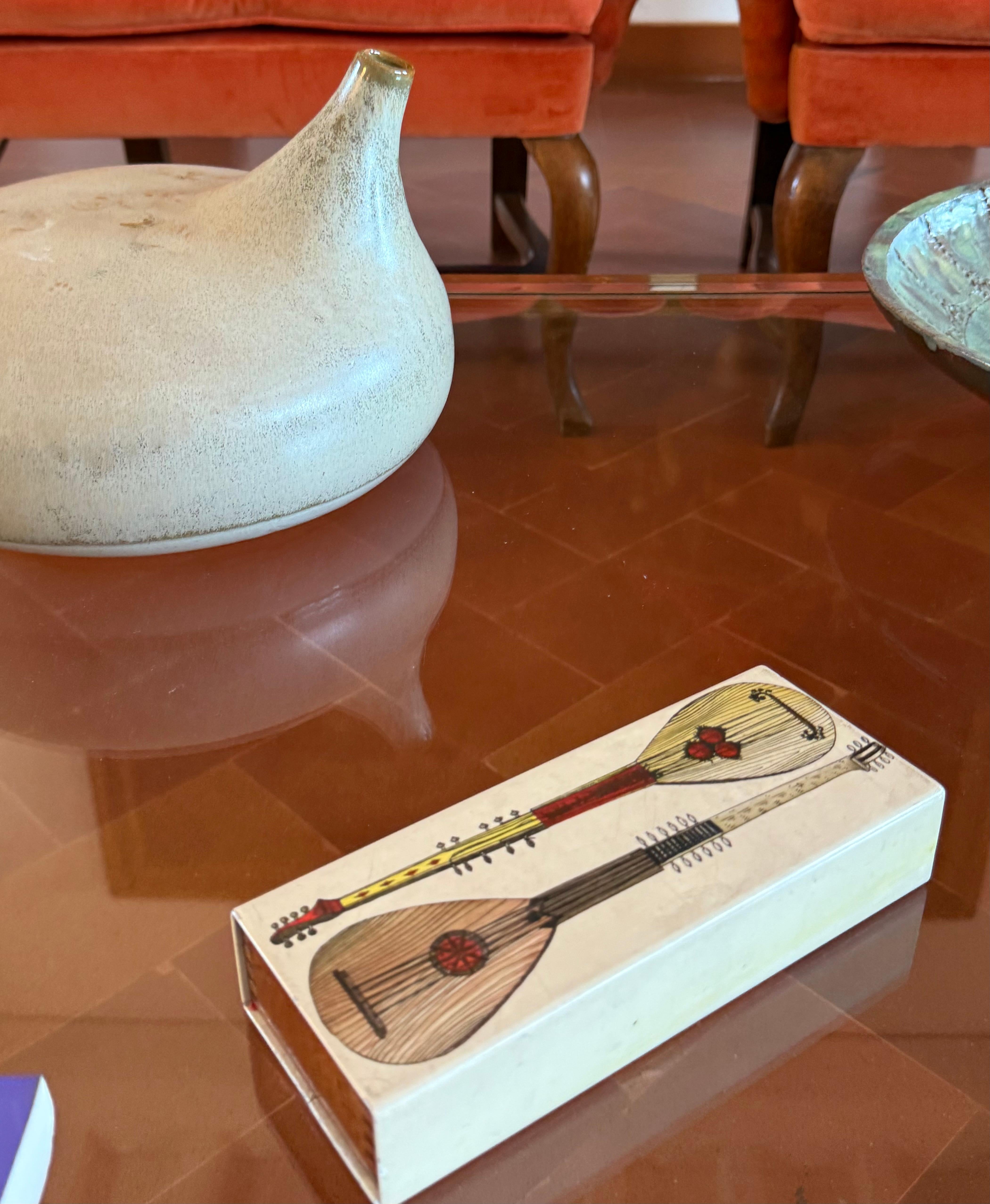 Piero Fornasetti, mandolins cigars Box, Milan Italy, ca. 1960s For Sale 10