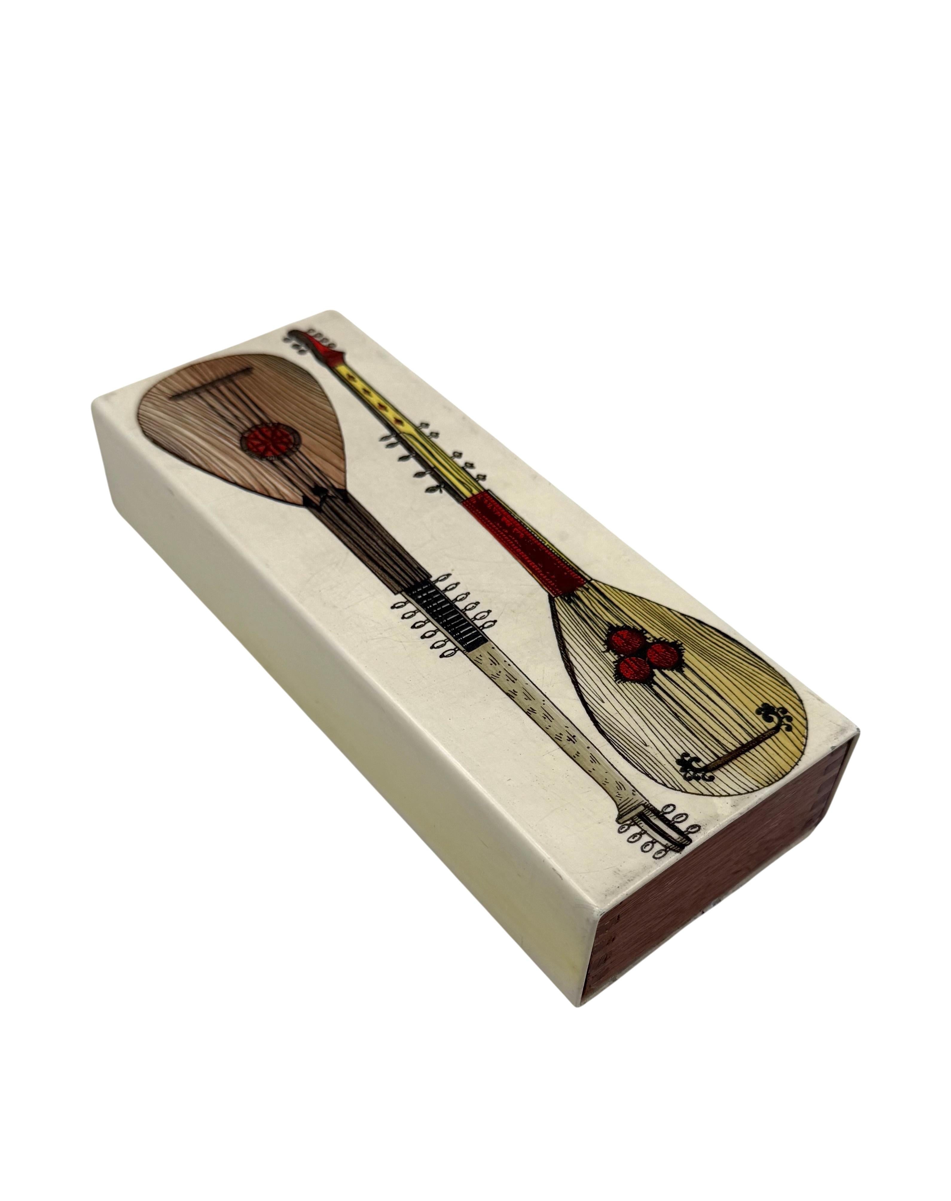 Italian Piero Fornasetti, mandolins cigars Box, Milan Italy, ca. 1960s For Sale