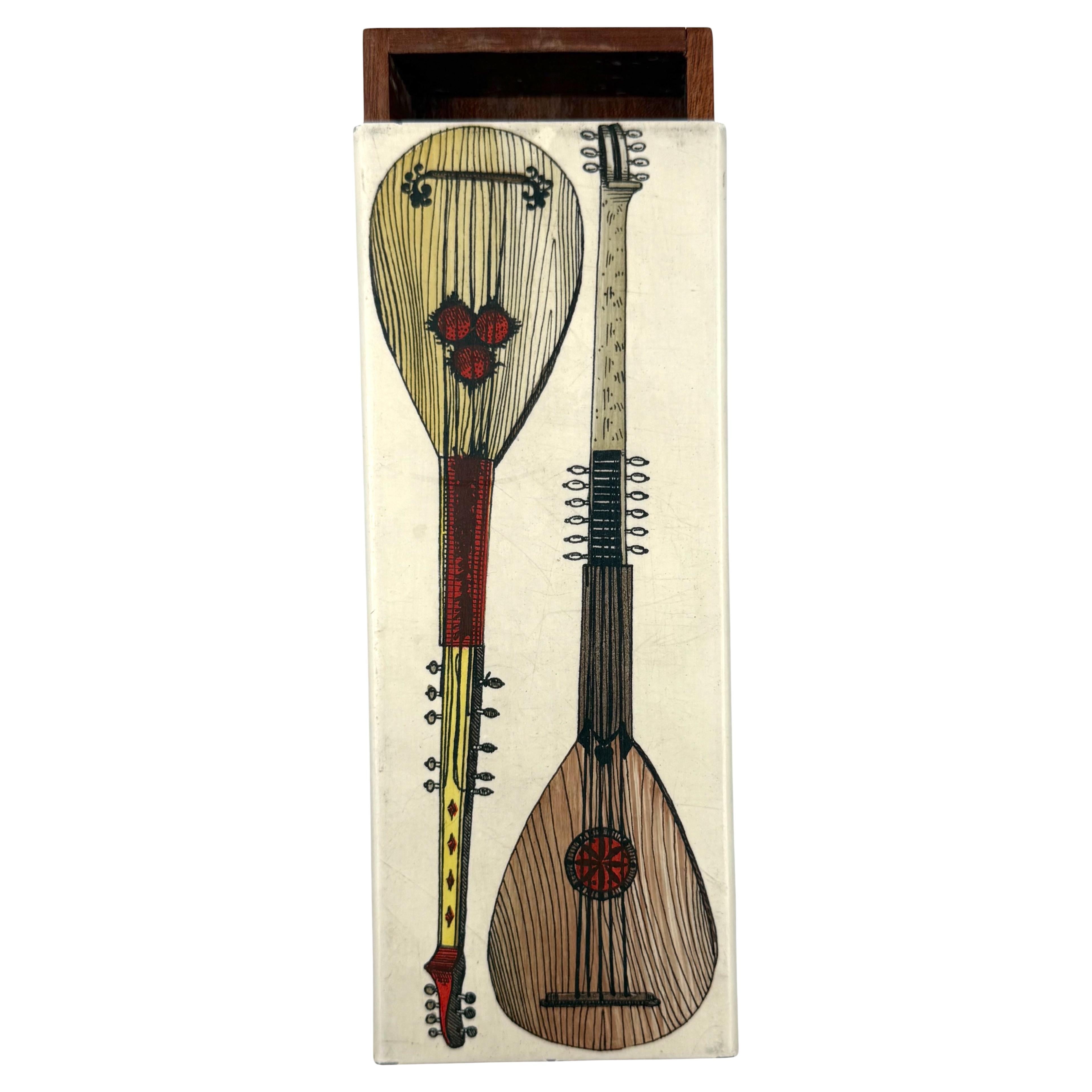 Piero Fornasetti, mandolins cigars Box, Milan Italy, ca. 1960s