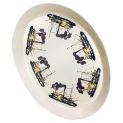 Vintage Piero Fornasetti Metal Steamboat Tray, Early 1950s