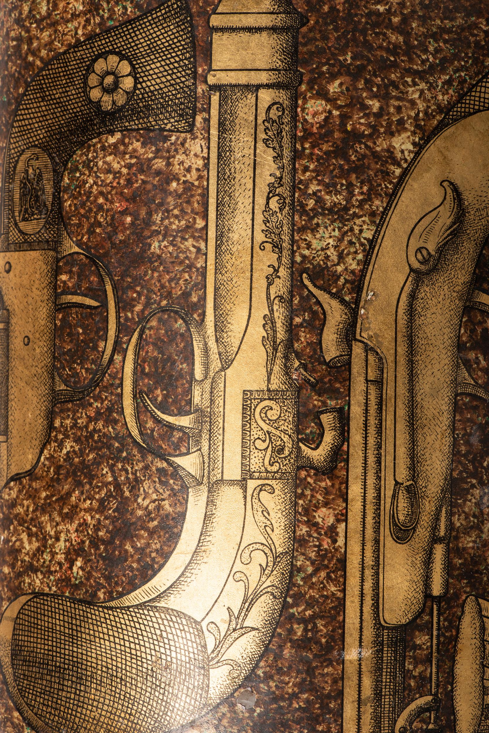 Piero Fornasetti Metal Waste Paper Bin Pistole, Italy, circa 1960 2