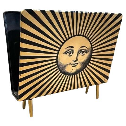 Piero Fornasetti, Mid Century Modern, Magazine Rack, Lacquer, Metal, Italy 1960s For Sale