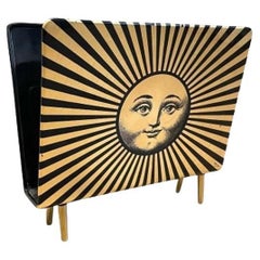 Vintage Piero Fornasetti, Mid Century Modern, Magazine Rack, Lacquer, Metal, Italy 1960s