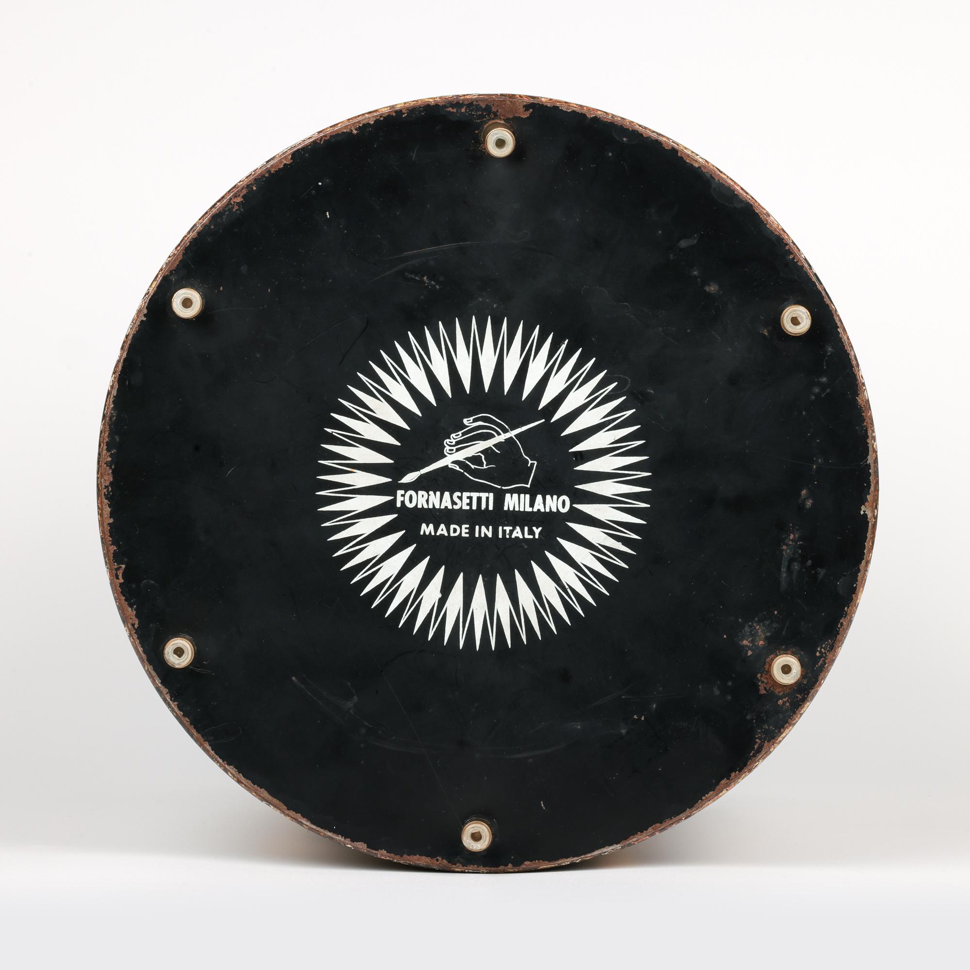 Piero Fornasetti Mid-Century Pistole Pattern Metal Basket or Waste Bin For Sale 8