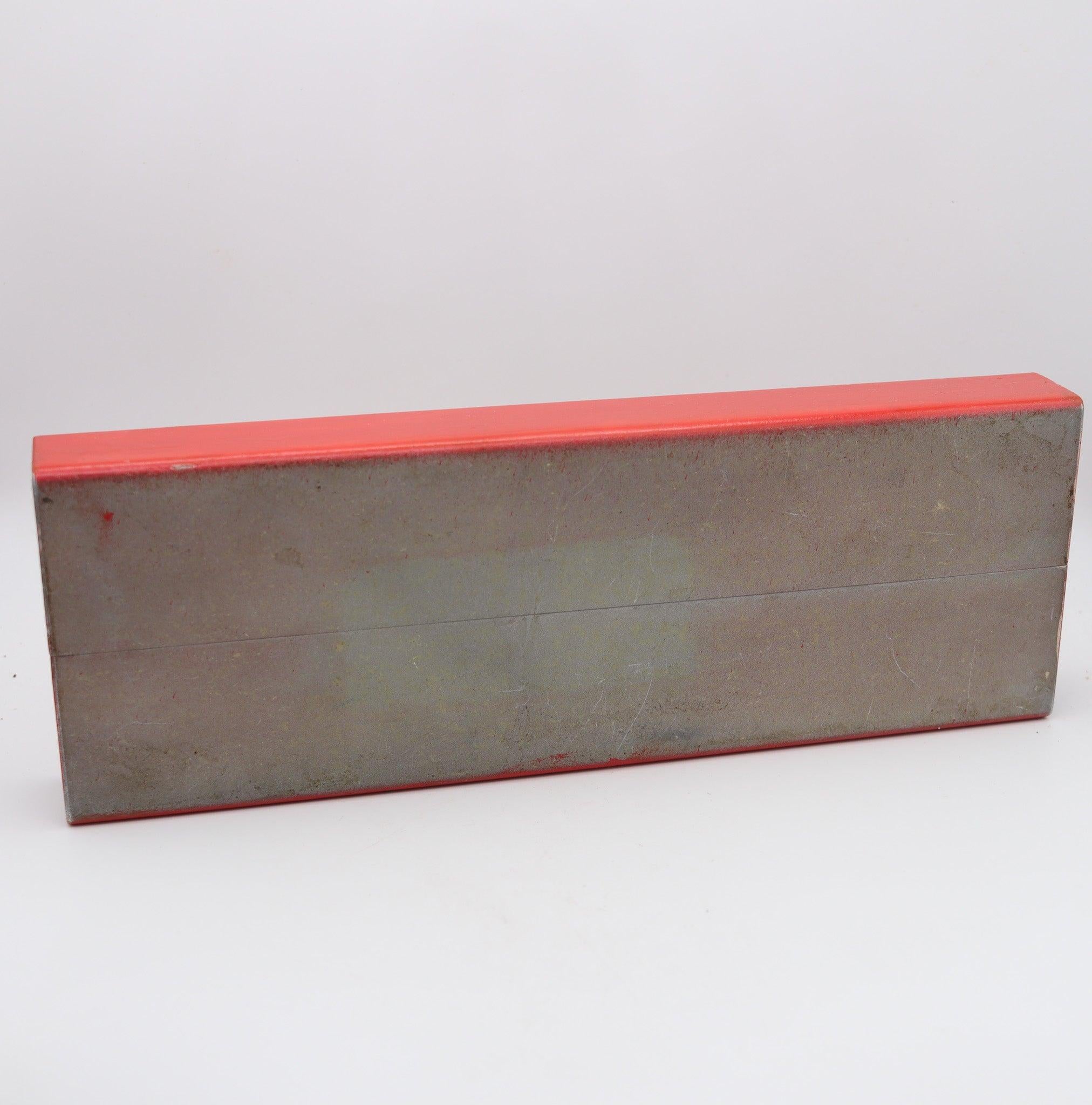PIERO FORNASETTI Milano 1960 Red Enameled Sliding Box Music Instruments 3