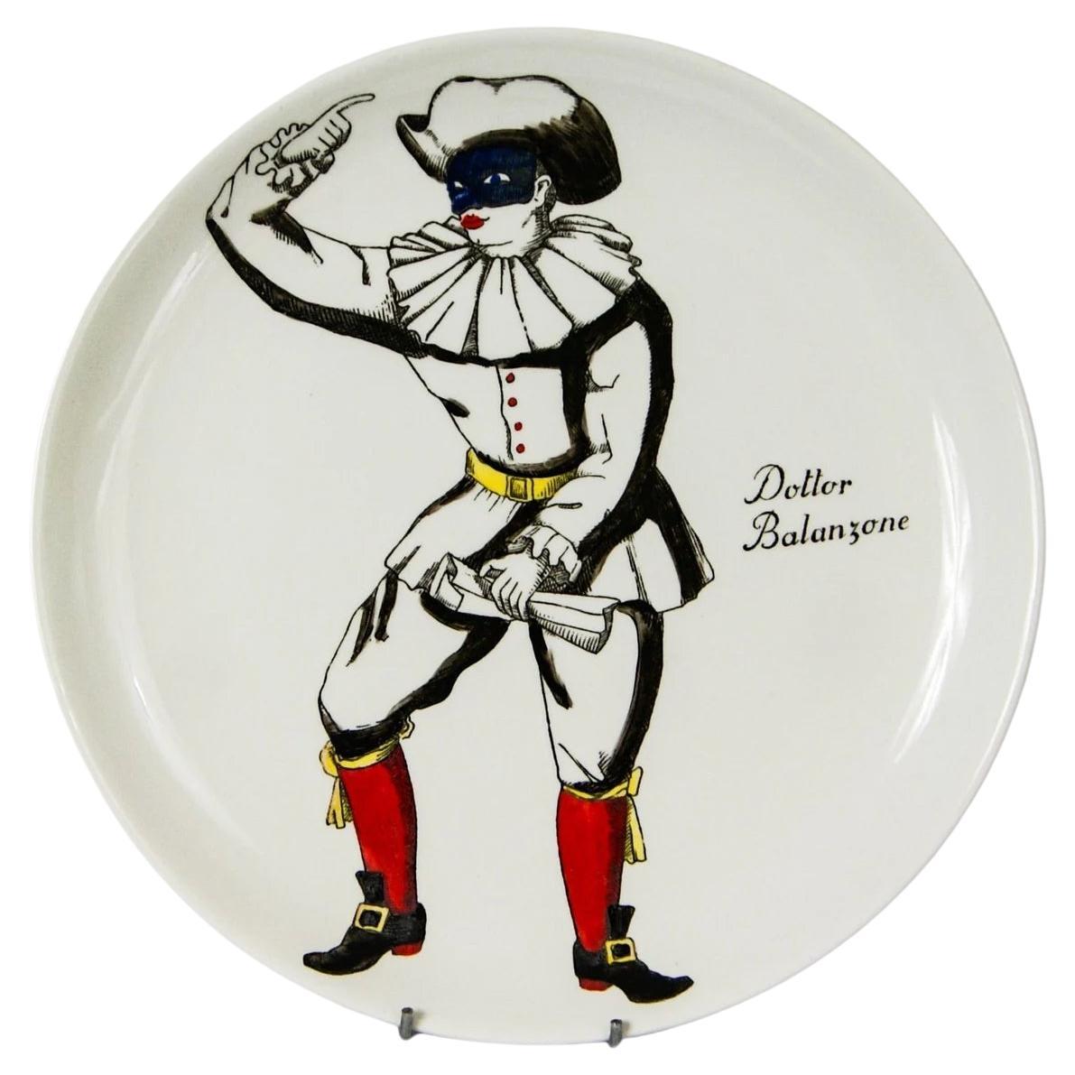 Fornasetti Masked Woman Plate - Metallic