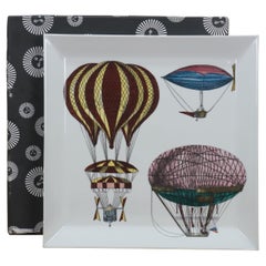 Piero Fornasetti Milano Italy Porcelain Palloni n.2 Hot Air Balloons Tray 16"