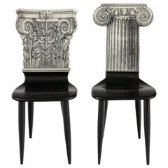 Piero Fornasetti Miniature "Capitello Ionico & Corinzio" Chairs, Italy, 2000s