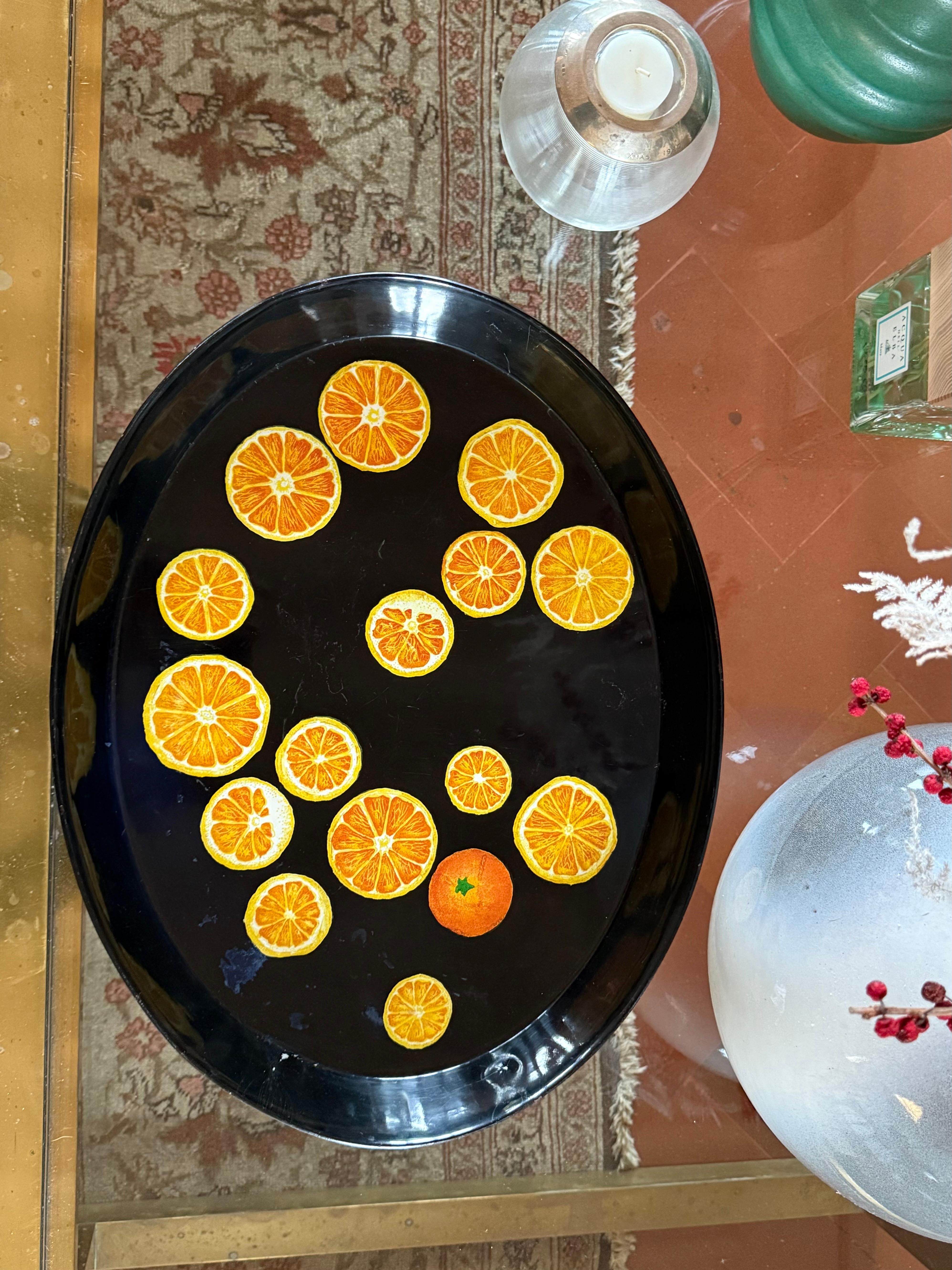 Mid-Century moderno Piero Fornasetti, Oranges Tray, Atelier Fornasetti, ca. 1955 in vendita