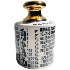 Piero Fornasetti Paperweight Titled "There Is Measure in All Things", 1950s
