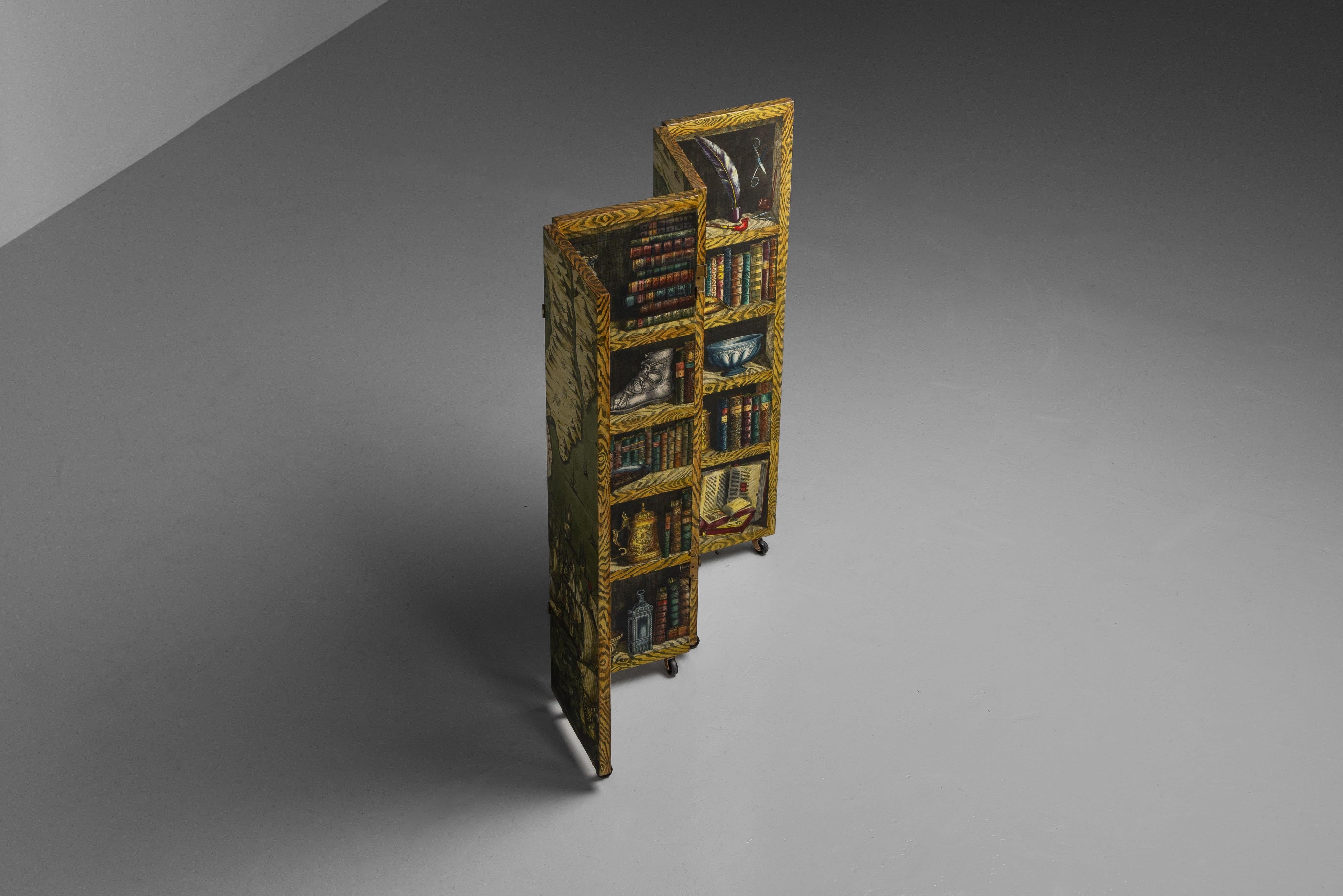 Piero Fornasetti paraventi screen Italy 1954 In Good Condition For Sale In Roosendaal, Noord Brabant