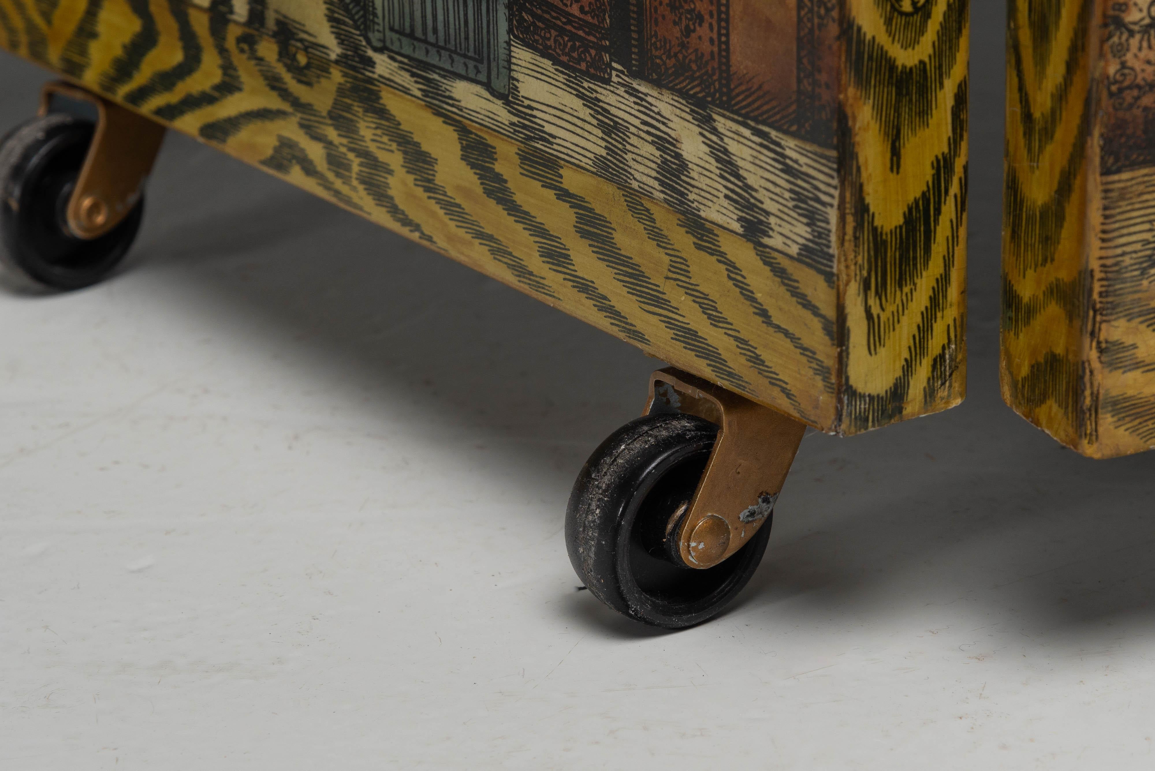 Brass Piero Fornasetti paraventi screen Italy 1954 For Sale