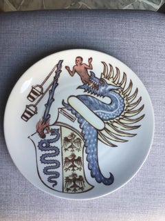 Piero Fornasetti “Plate Alfa Romeo N 2” Porcelain, 1970, Italy