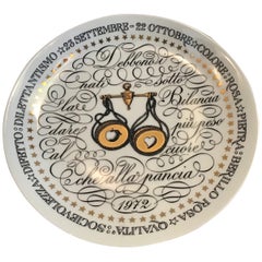 Piatto Piero Fornasetti Segno zodiacale della Bilancia Porcellana 1972, Italia