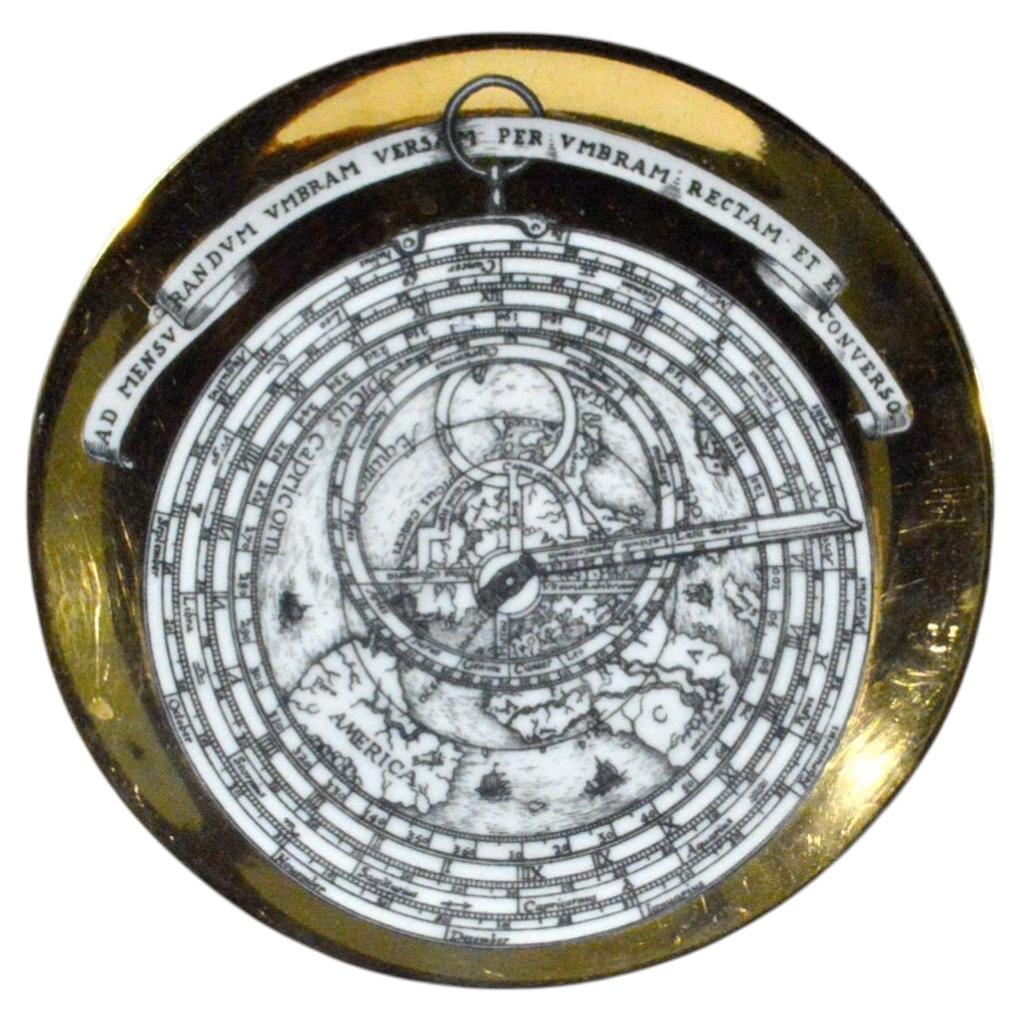 Piero Fornasetti Porcelain Astrolabe Plate, #5 in Series For Sale