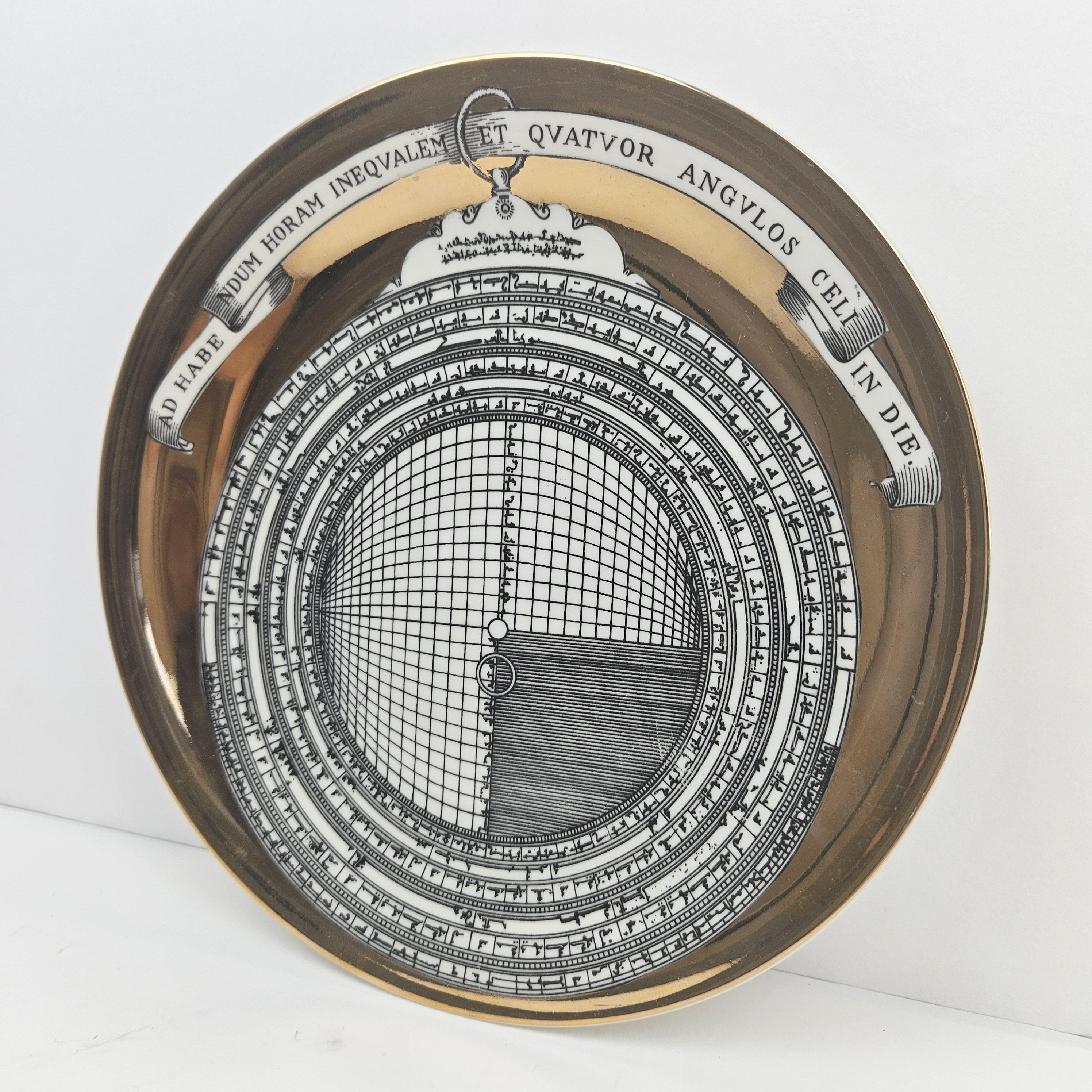 Piero Fornasetti Porcelain Astrolabe Plate, Number 5 For Sale 2